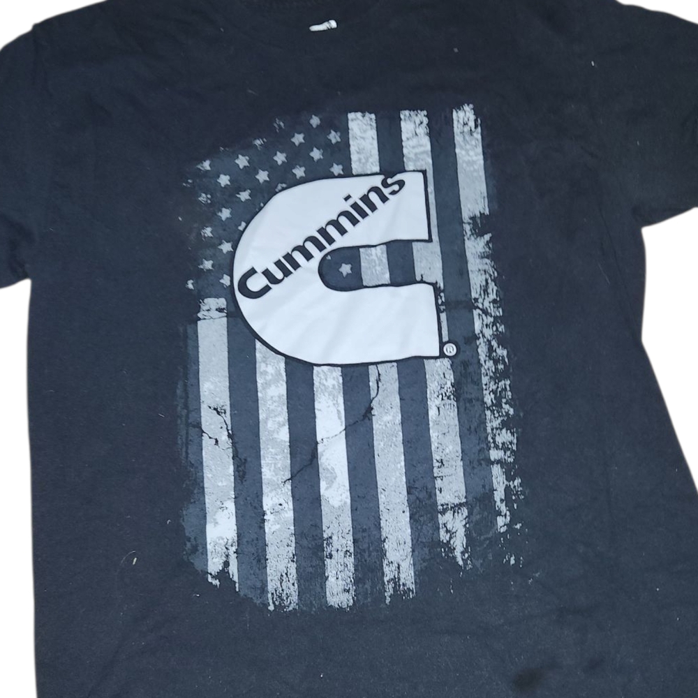 JH Design Cummins Diesel American Flag Black TShirt